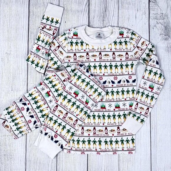Hanna Anderson 100% Organic Cotton ELF Christmas Pajamas Sz Kids 6-7 - Picture 2 of 7